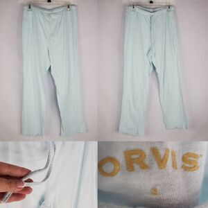 S ORVIS robin blue drawstring waist lounge pajama sleep pants pajamas SMALL
